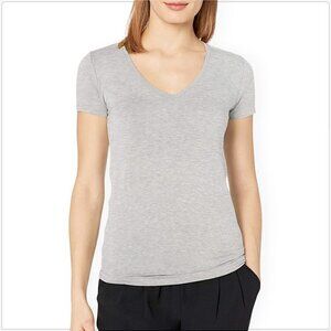 Majestic Filatures Heather Gray Viscose Elastane Deluxe Tee Shirt NWT NEW 3 M L